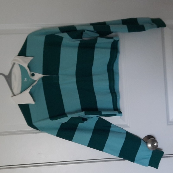 Long Sleeved Striped Green Tee - Picture 1 of 3